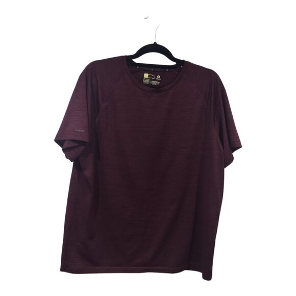 Men's Dark Red Athletic Shirt Short Sleeve Size Large - Picture 1 of 4
